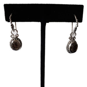 Brown Sapphire Earrings with hook back