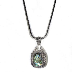 Abalone Quartz Doublet Pendant Necklace