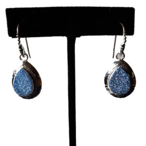 Baby Moon Druzy Earrings with hook back