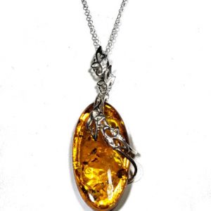 Cognac Color Amber Drop necklace