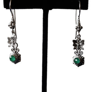 Peridot Dangle Earrings with Butterflies