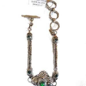 Swiss Blue Topaz and Paraiba Gold toggle bracelet