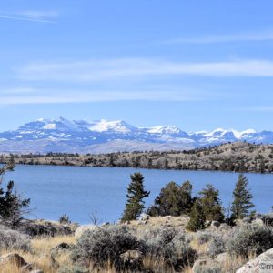 Fantastic view from land, to the river, to the snow capped mountains, you can just feel the mountain breeze