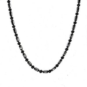 Ruthenium & Silver Bead Necklace