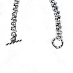Small double link sterling silver bracelet